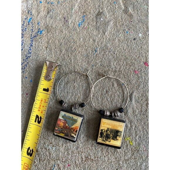 Novelty Earrings Hoop Hoops Charm Workingman’s Dead - Picture 2 of 4